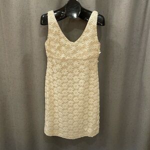 Kate Spade Wedding Belles 3D Beaded Flower Lace Dress Size 8 Soft White